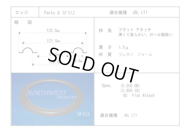 画像1: コーン紙内径106.0ミリ　ウレタン製　JBL LT1用　ペア　SF512