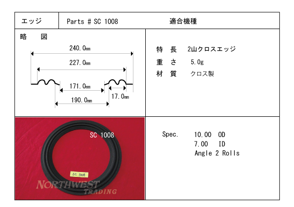 画像2: コーン紙直径190.0ミリ　クロス製　汎用　ペア