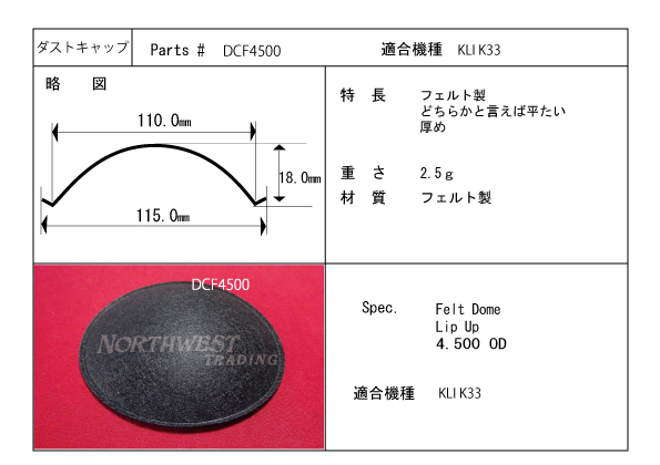 画像1: 外径115ミリ  フェルト製　クリプシュ 用センターキャップ　ペア（2枚）　お取り寄せ商品