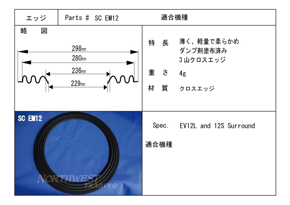 画像1: スピーカーエッジ　“SC EM12 クロスエッジ　2本