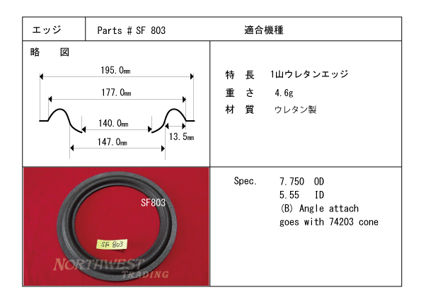 画像2: コーン紙直径147.0ミリ　ウレタン製　汎用　ペア